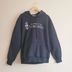 UofT Varsity Collection Embroidered Left Signature Relaxed Fit Hoodie in Navy